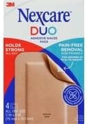 Nexcare, Adhesive Gauze Pads, Duo, 4 Count