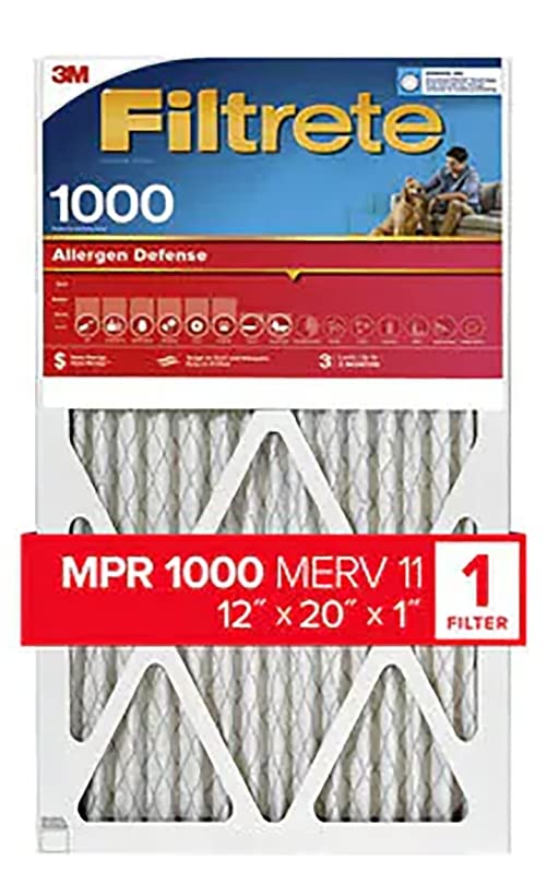 Filtrete™ Allergen Defense Air Filter, 1000 MPR, 9819-4, 12 in x 20 in x 1 in (30,4 cm x 50,8 cm x 2,5 cm)