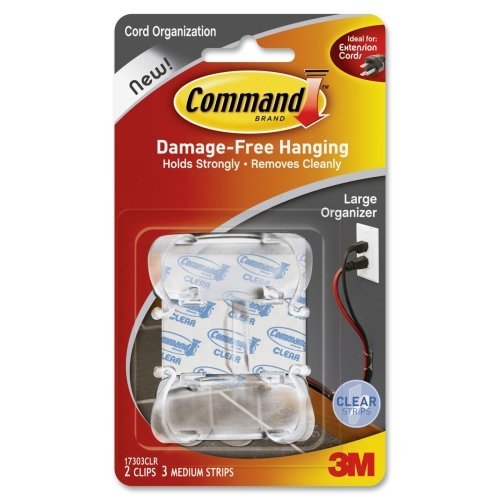 Command™ Clear Large Cord Clips, 17303CLRES, 2 Clips, 3 Strips