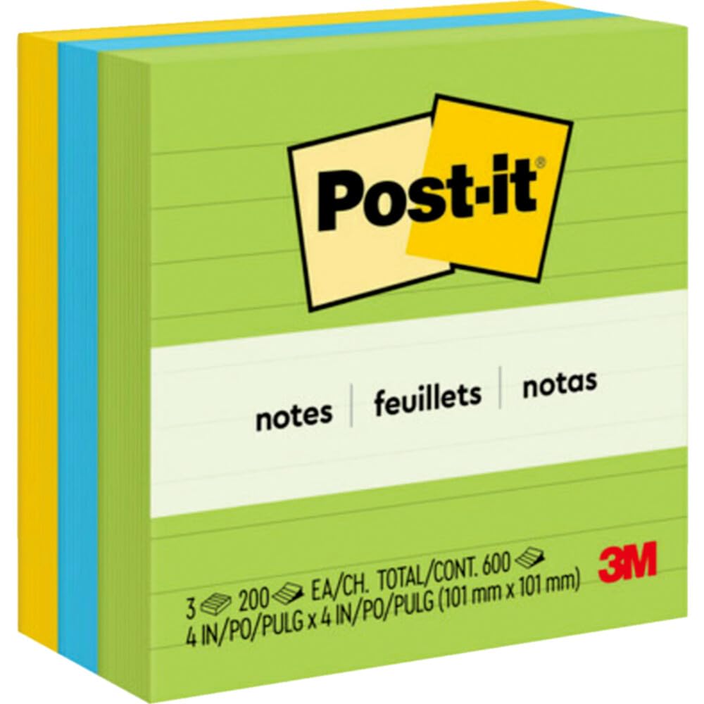 Post-it® Notes 675-3AUL, Jaipur Colors, 4 in x 4 in (101 mm x 101 mm), 6 pads, 100 sheets each, 100% PEFC, SGSCH-PEFC-COC-110078