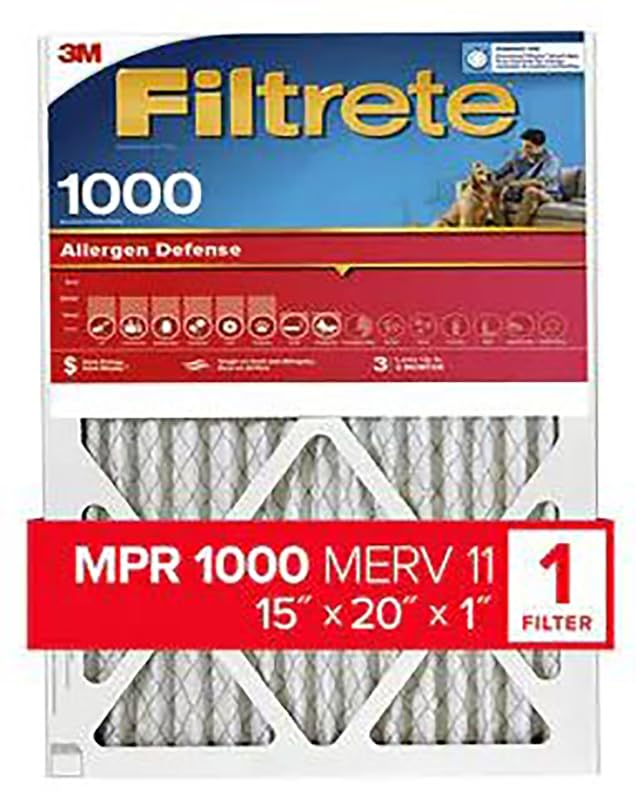 Filtrete™ Allergen Defense Filter, 1000 MPR, 9806-4, 15 in x 20 in x 1 in (38,1 cm x 50,8 cm x 2,5 cm)