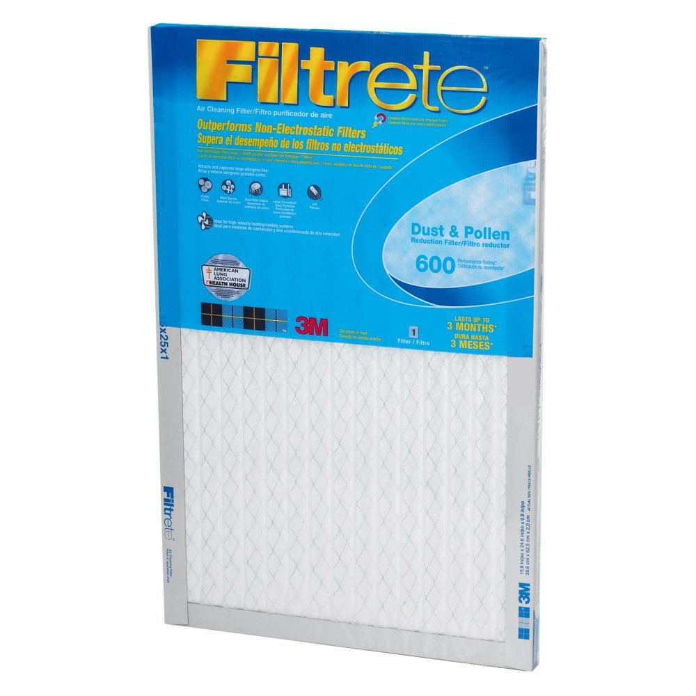 Filtrete™ Pollen Air Filter, 600 MPR, 9882-4, 20 in x 30 in x 1 in (50,8 cm x 76,2 cm x 2,5 cm)