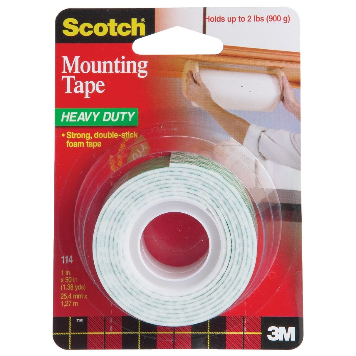 Scotch-Mount™ Indoor Double-Sided Mounting Tape 214H-DC, 1 In X 55 In (2,54 Cm X 1,39 M)