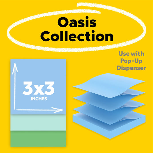 Post-it® Super Sticky Pop-up Notes R330-18SST-CP, Oasis, 100% PEFC, SGSCH-PEFC-COC-110078