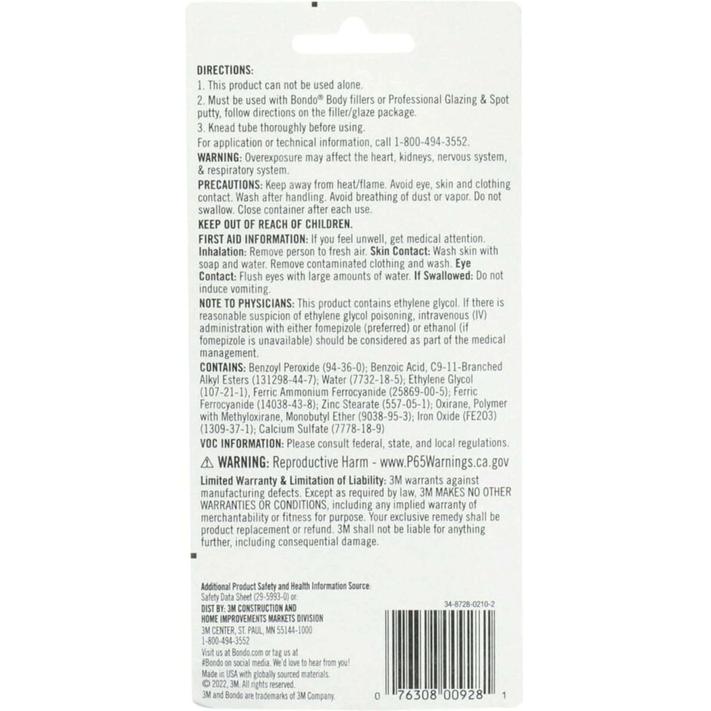 Bondo Cream Hardener 2.75 oz.