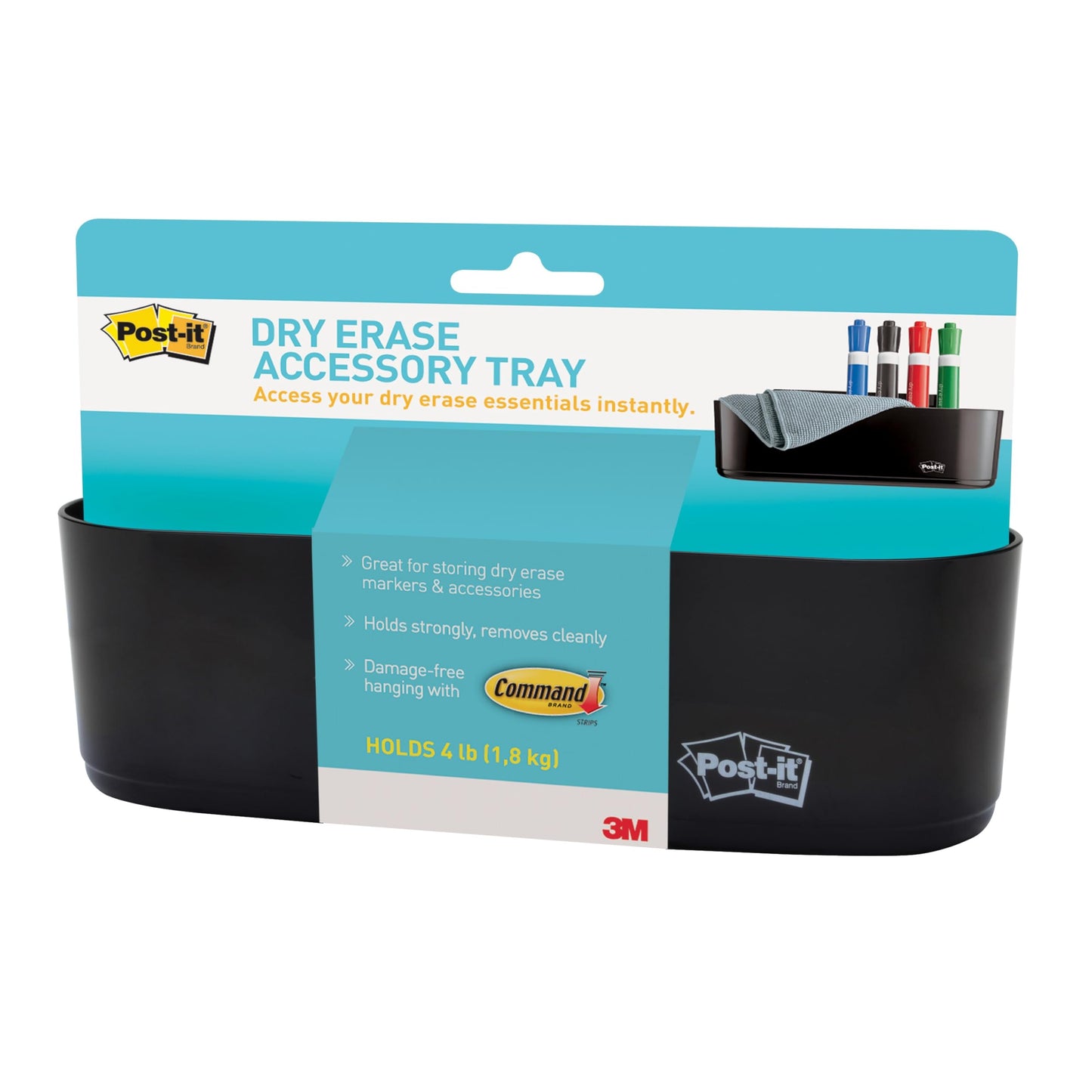 Post-it Dry Erase Accessory Tray, 1 Accessory Tray, 4 Strips