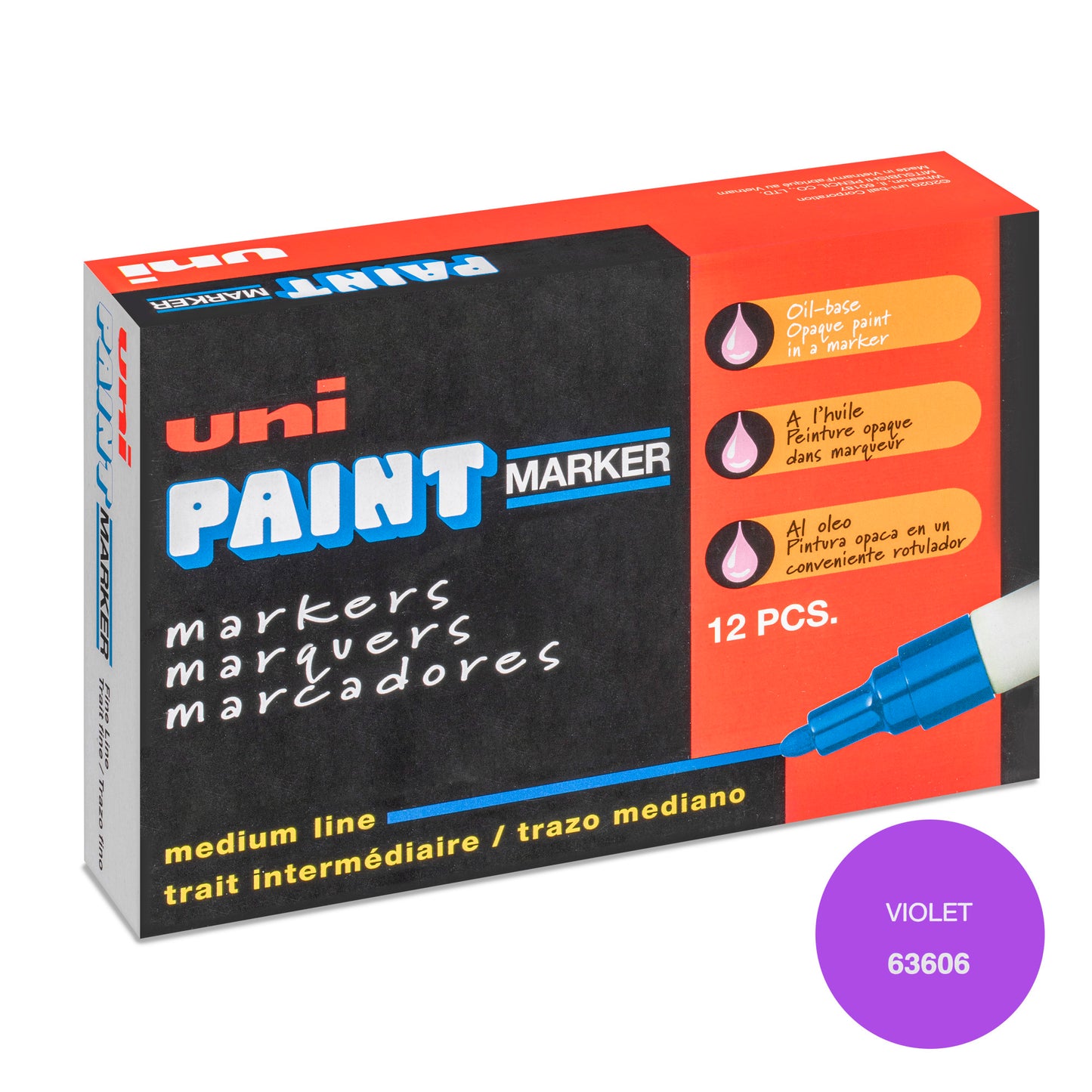 uni® Paint PX-20 Oil-Based Paint Markers, Medium Line (1.8-2.2mm), Violet