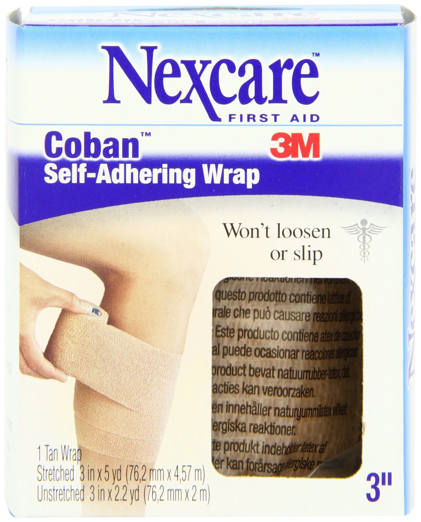 Nexcare™ No Hurt Wrap NHT-3, 3 in x 2.2 yd (76,2 mm x 2 m) Unstretched