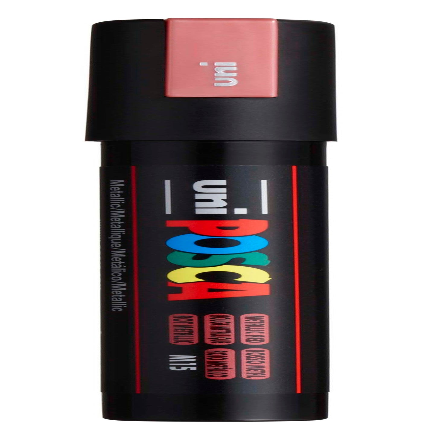 uni® POSCA PC-5M Water-Based Paint Markers, Reversible Medium Tip (1.8-2.5mm), Metallic Red