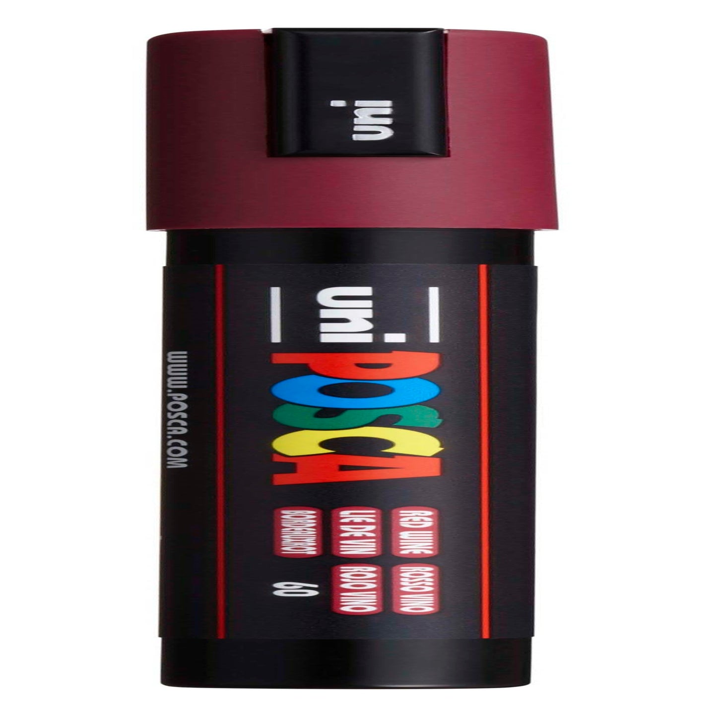 uni® POSCA PC-5M Water-Based Paint Markers, Reversible Medium Tip (1.8-2.5mm), Red Wine