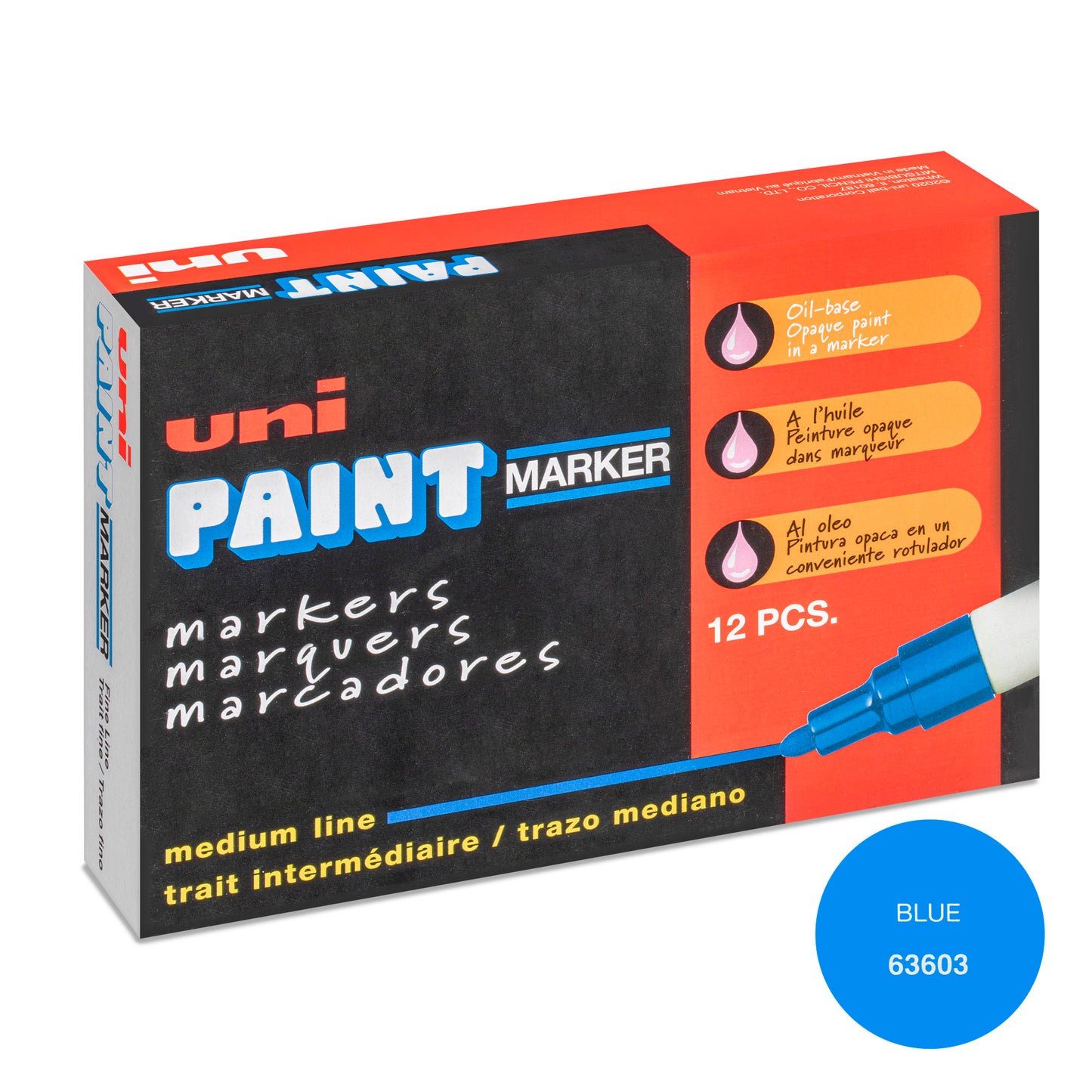 uni® Paint PX-20 Oil-Based Paint Markers, Medium Line (1.8-2.2mm), Blue