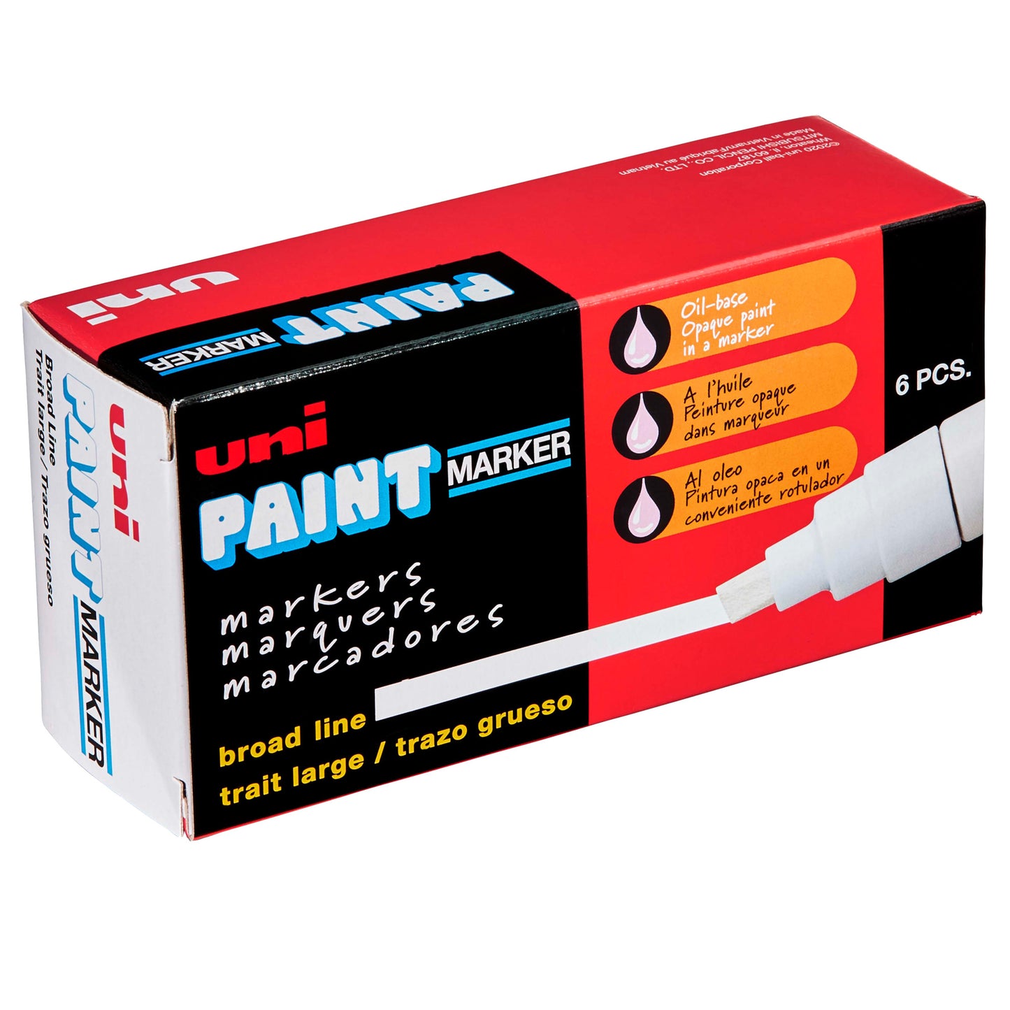 uni® Paint PX-30 Oil-Based Paint Markers, Broad Line (8mm), Red