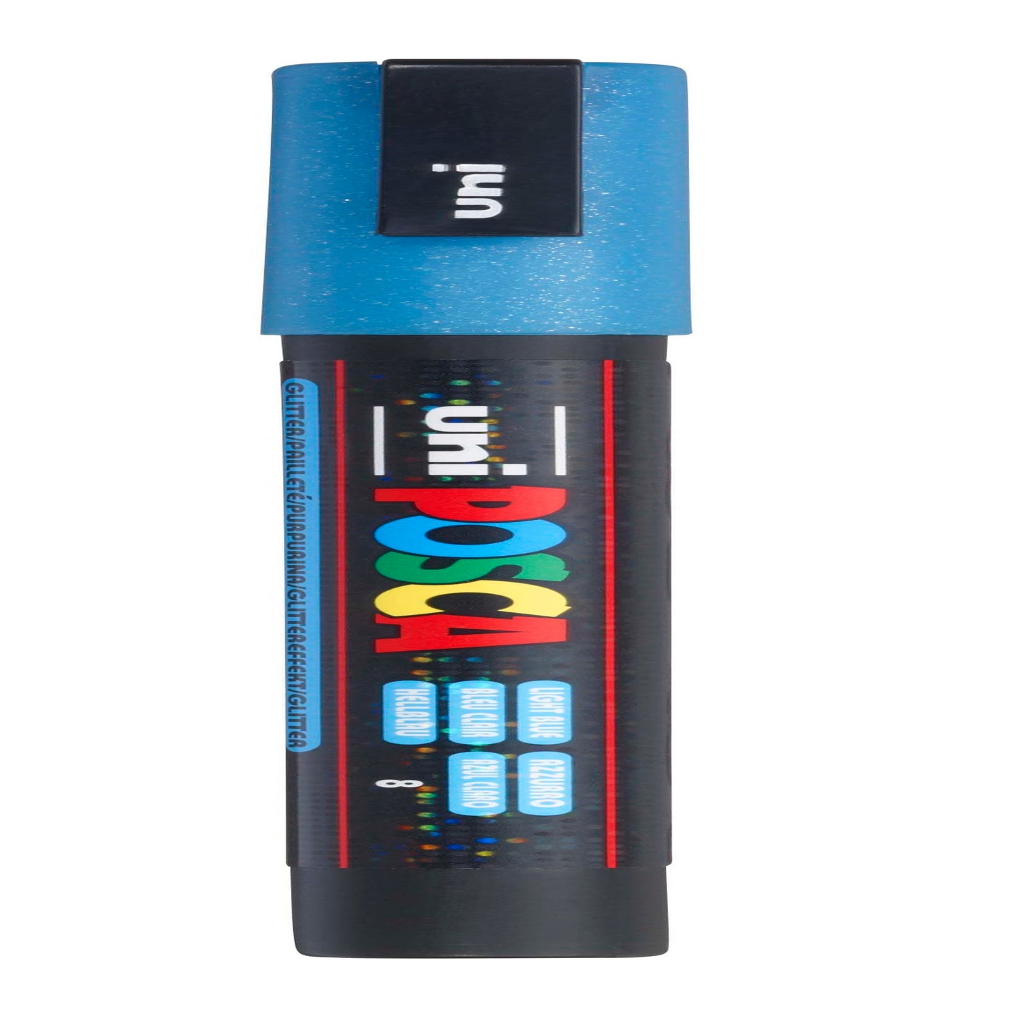 uni® POSCA PC-3ML Water-Based Glitter Paint Markers, Reversible Fine Tip (0.9-1.3mm), Glitter Light Blue