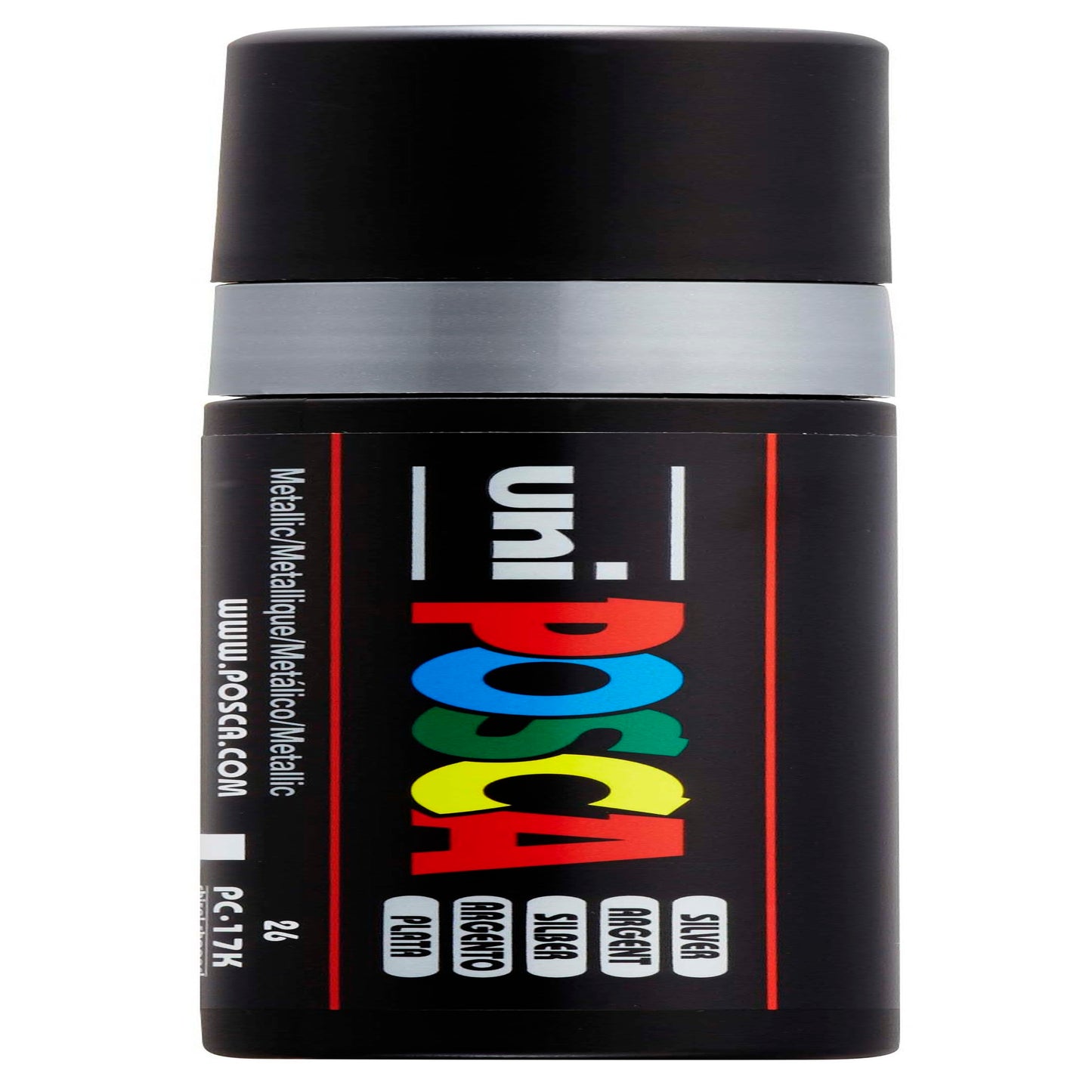 uni® POSCA PC-17K Water-Based Paint Markers, Extra Broad Tip (15mm), Silver