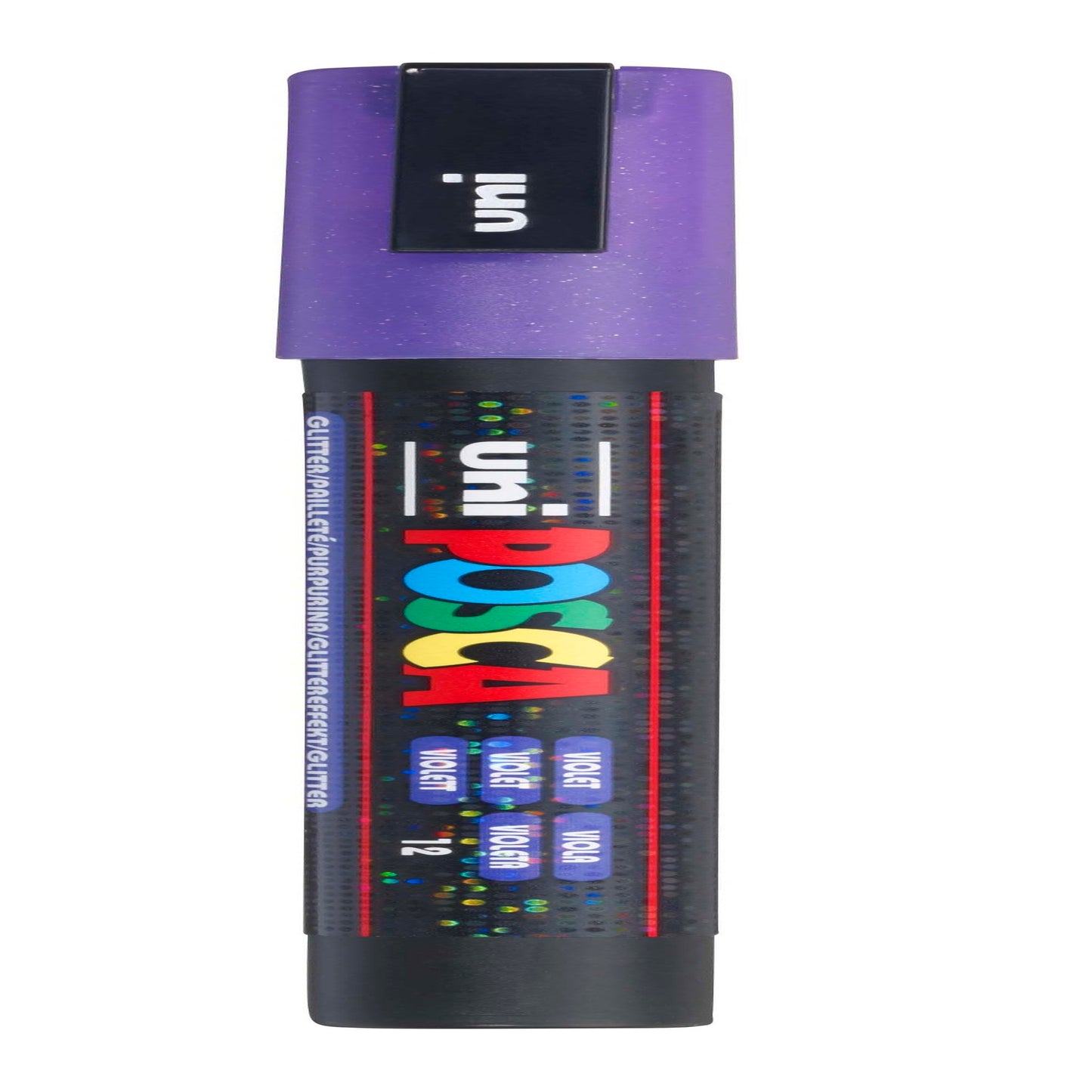 uni® POSCA PC-3ML Water-Based Glitter Paint Markers, Reversible Fine Tip (0.9-1.3mm), Glitter Violet
