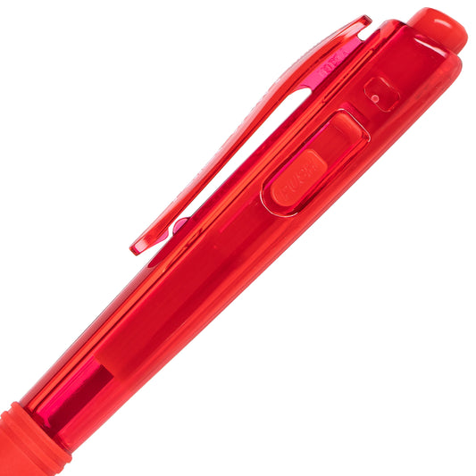 Wow! Retractable Ballpoint Pen, (1.0mm) Medium Line, NEW Ink, Red Ink (BK440-B)