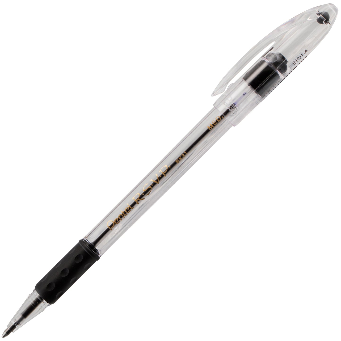 Pentel RSVP Ballpoint Pen, (1.0mm) Medium Line, Black Ink (BK91-A), 48 Dozen