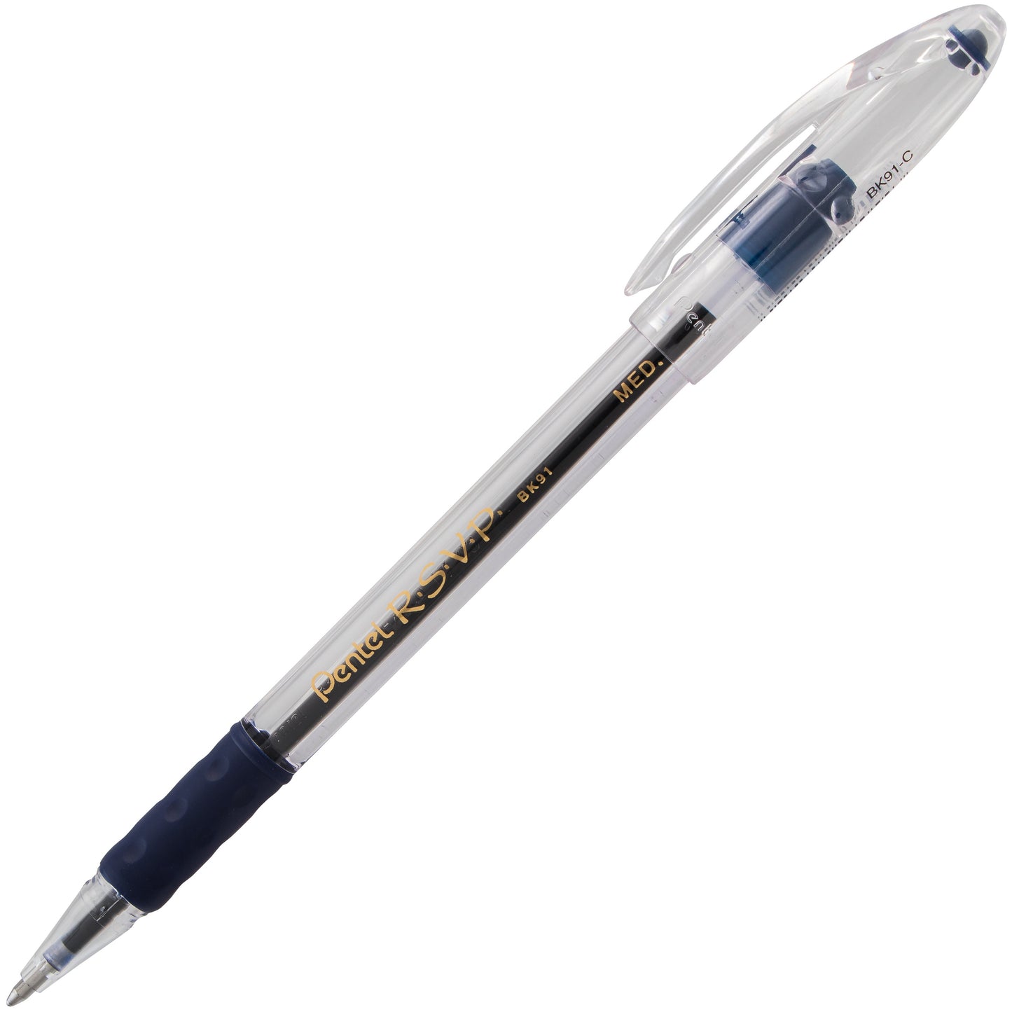 Pentel RSVP Ballpoint Pen, (1.0mm) Medium Line, Blue Ink (BK91-C)
