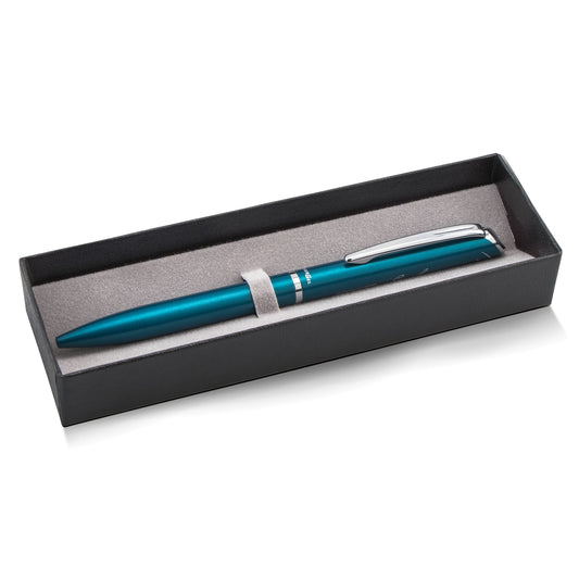 EnerGel Style Gel Pen, (0.7mm) Medium Line,Teal Blue barrel, Black Ink, Gift Box w/ Belly Band (BL2007SABX)
