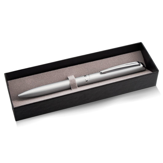 Pentel EnerGel Style Gel Pen, (0.7mm) Medium Line, Silver barrel, Black Ink, Gift Box w/ Belly Band (BL2007ZABX)