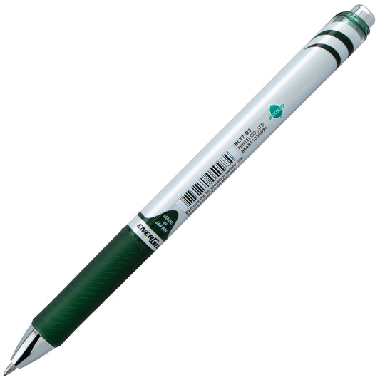Pentel EnerGel RTX Retractable Liquid Gel Pen, (0.7mm) Medium line, Forest Green Ink (BL77-D3), 48 Dozen
