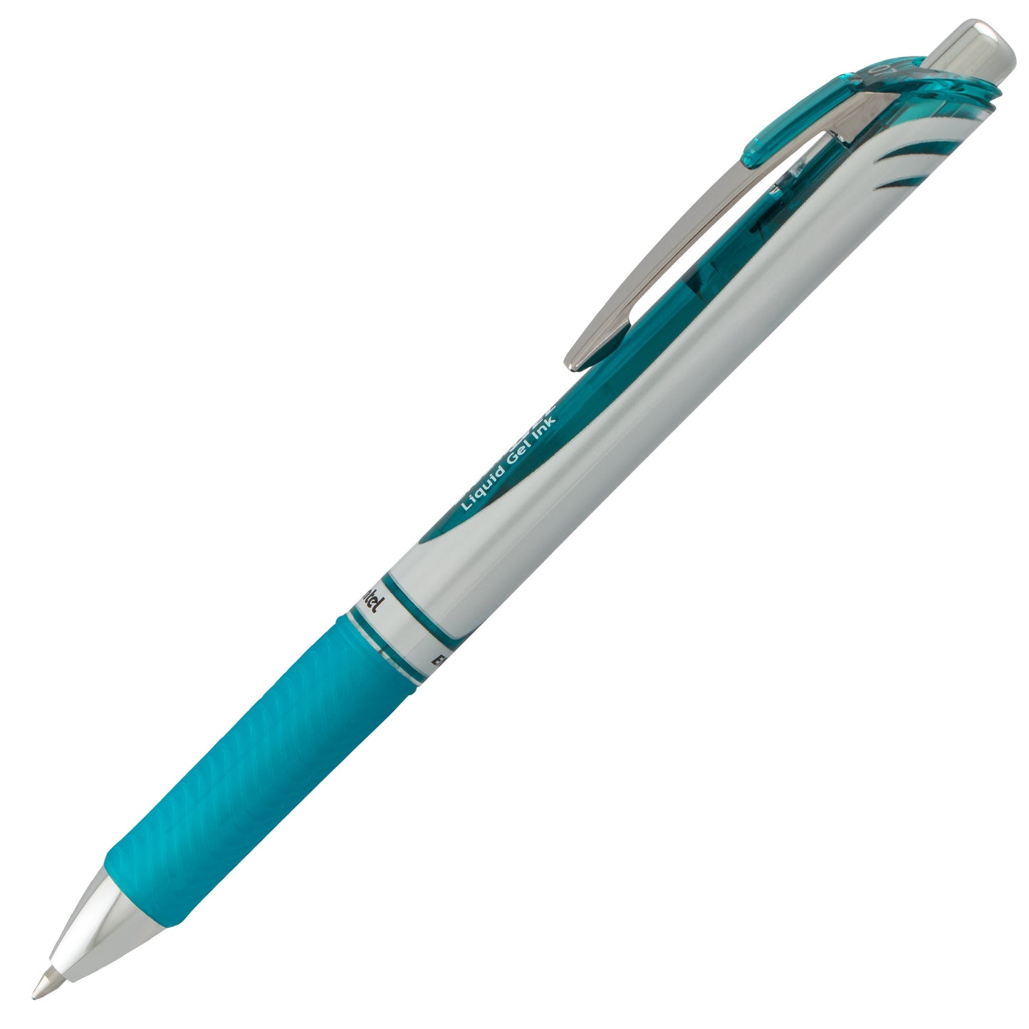 Pentel EnerGel RTX Retractable Liquid Gel Pen, (0.7mm) Metal Tip, Medium Line, Turquoise Ink (BL77-S3), 48 Dozen