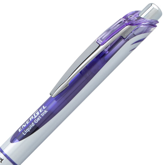 Pentel EnerGel RTX Retractable Liquid Gel Pen, (0.7mm) Medium line, Lilac Ink (BL77-V3)