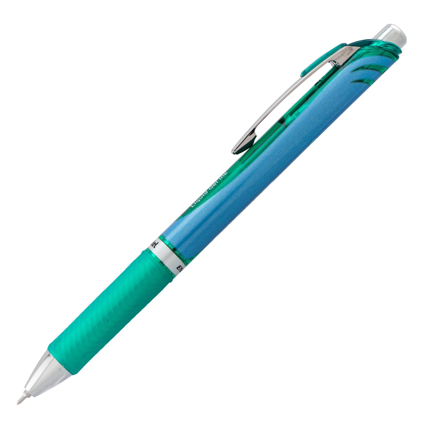 Pentel EnerGel RTX Retractable Liquid Gel Pen, (0.5mm) Needle Tip, Fine Line, Green Ink (BLN75-D)