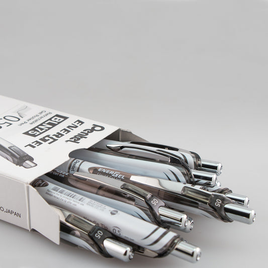 Pentel EnerGel Pearl Retractable (0.5mm) Needle Tip, Fine Line, Black Accent, Black Ink (BLN75PW-A), 48 Dozen