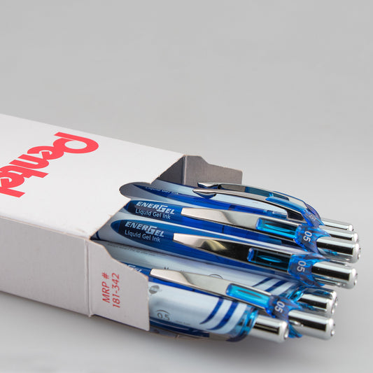 Pentel EnerGel Pearl Retractable (0.5mm) Needle Tip, Fine Line, Blue Accent, Blue Ink (BLN75PW-C), 48 Dozen