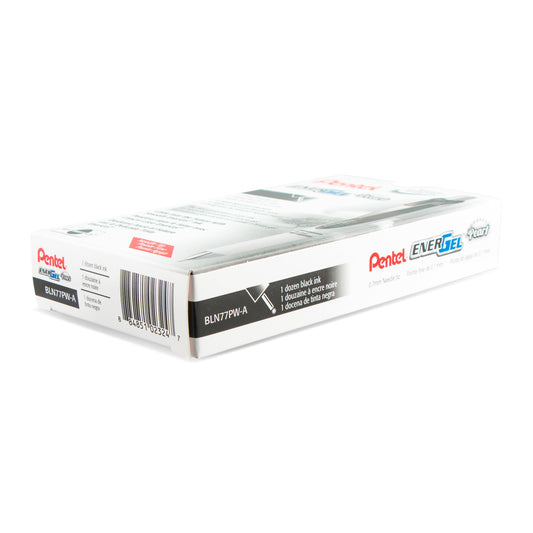 Pentel EnerGel Pearl Retractable Liquid Gel Pen, (0.7mm) Needle Tip, Medium Line, Black Ink (BLN77PW-A), 48 Dozen