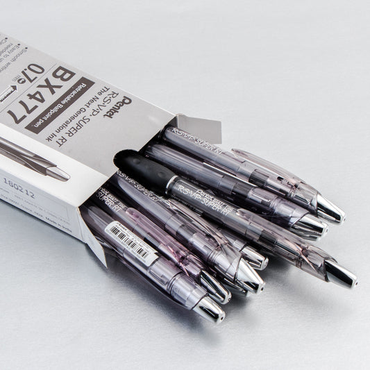 Pentel RSVP Super RT Ballpoint Pen, (0.7mm) Fine Line, Black Ink (BX477-A)