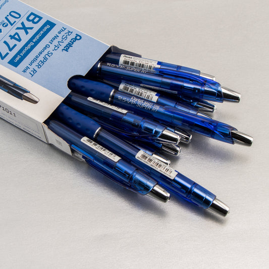 Pentel RSVP Super RT Ballpoint Pen, (0.7mm) Fine Line, Blue Ink (BX477-C), 48 Dozen