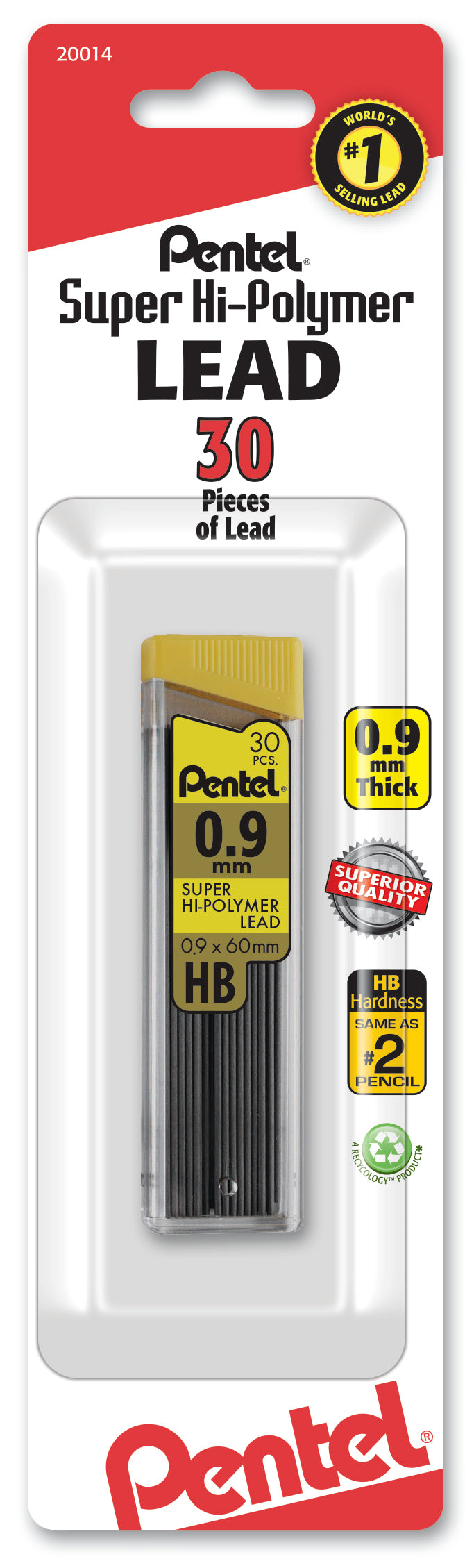 Pentel Super Hi-Polymer Lead Refill (0.9mm) Thick, HB, 30 pcs/Tube 1-Pk (C29BPHB)