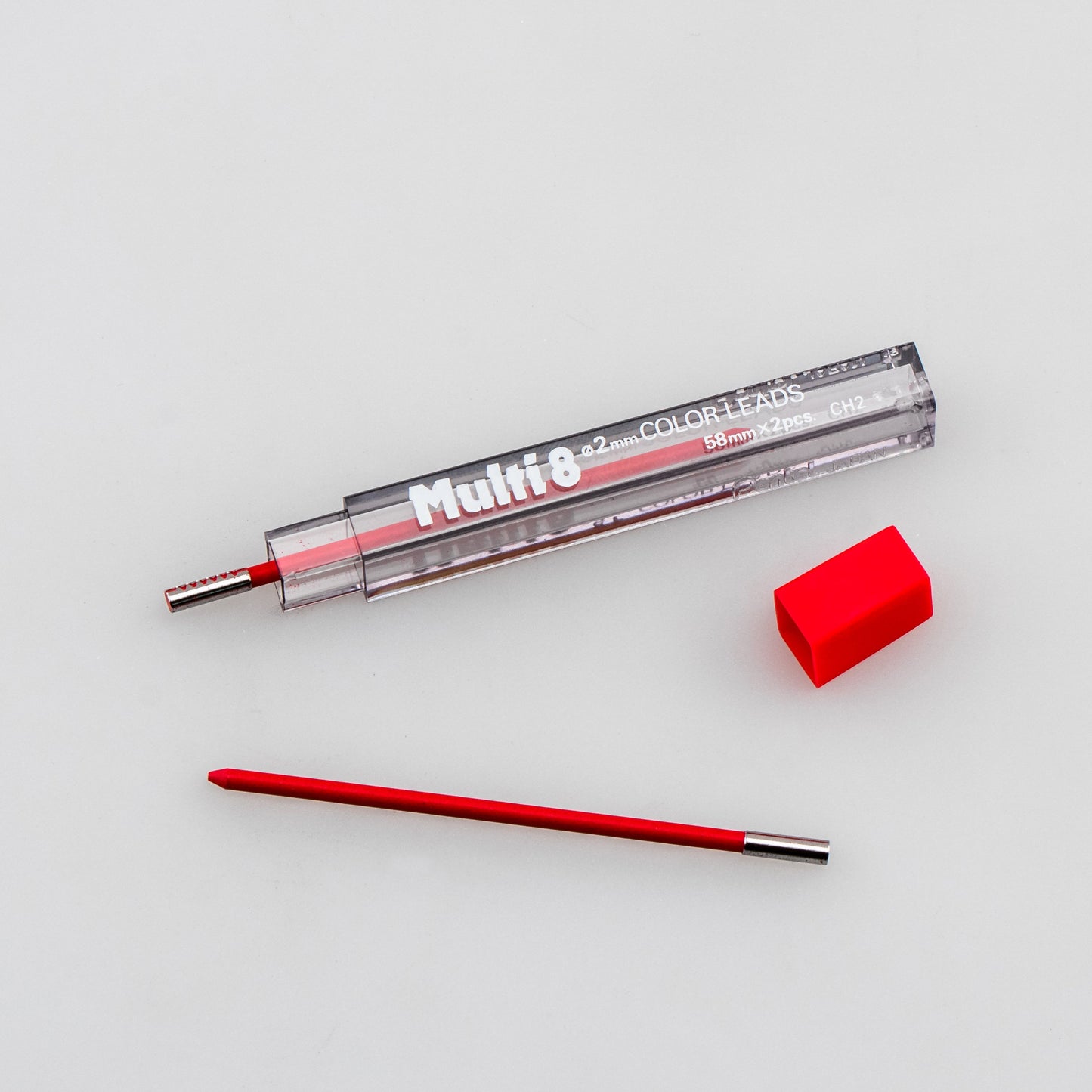 Pentel Arts 8 Colour Pencil Lead Refill (2.0mm), Red, 2 pcs/Tube (CH2-B)