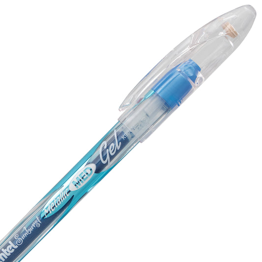 Sunburst Metallic Gel Pen, Medium Line, Permanent Blue Ink (K908-MC)