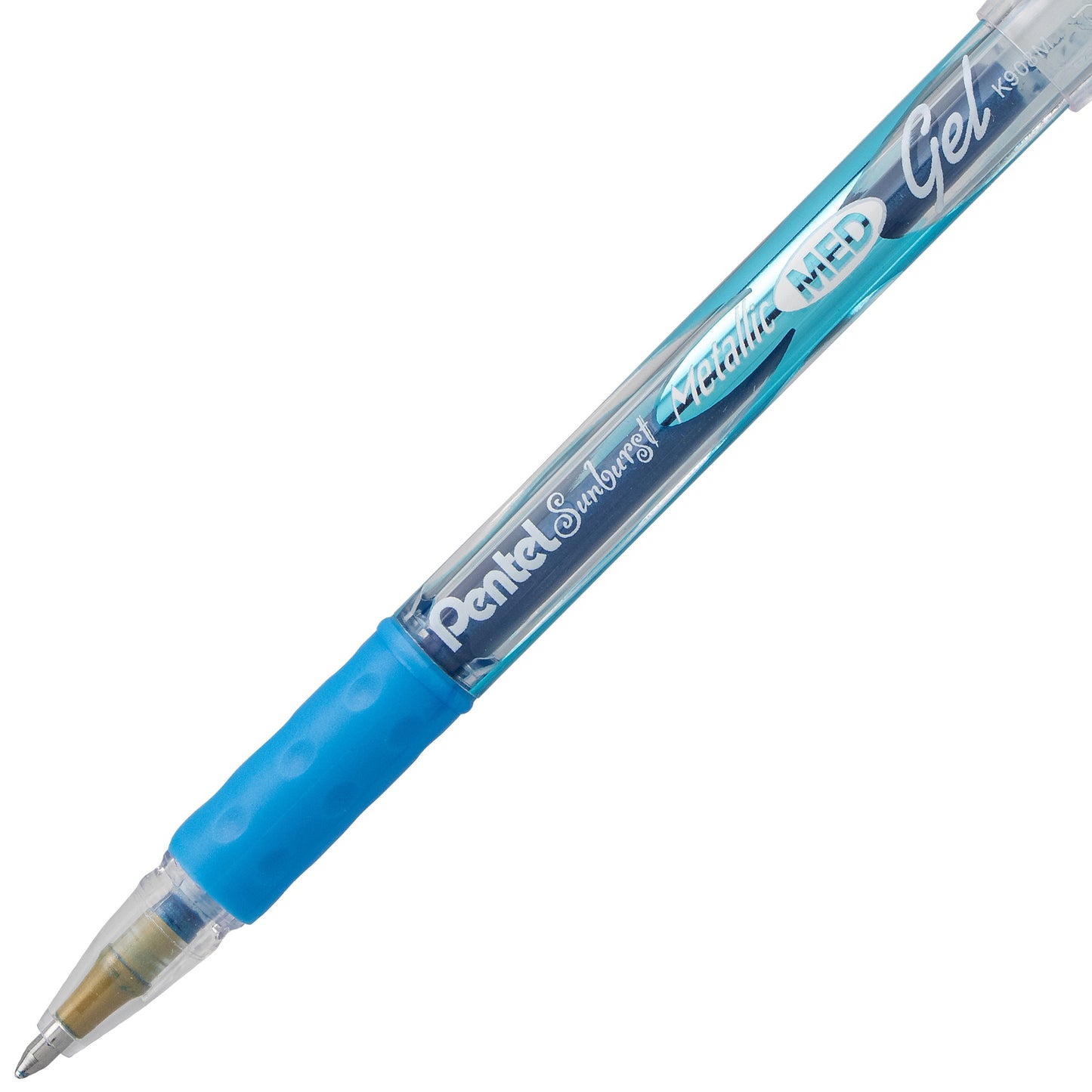 Pentel Sunburst Metallic Gel Pen, Medium Line, Permanent Blue Ink (K908-MC), 48 Dozen