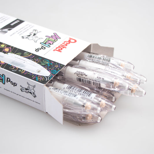 Milky Pop Pastel Gel Pen, (0.8mm) Medium Line, White Ink (K98-W)