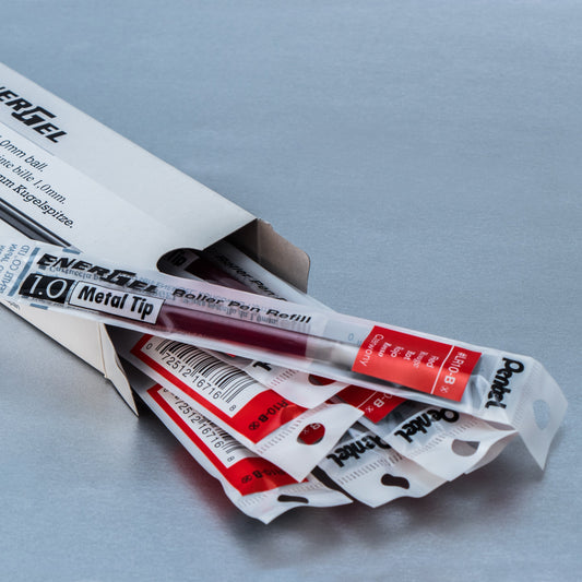 Pentel Refill Ink - For EnerGel Gel Pen 1.0mm Metal Tip, Bold, Red Ink (LR10-B)