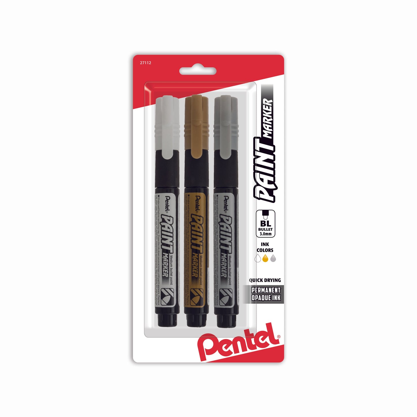 Paint Markers, Medium Bullet Point, Assorted Ink (WXZ) 3-Pk (MMP20BP3M1)