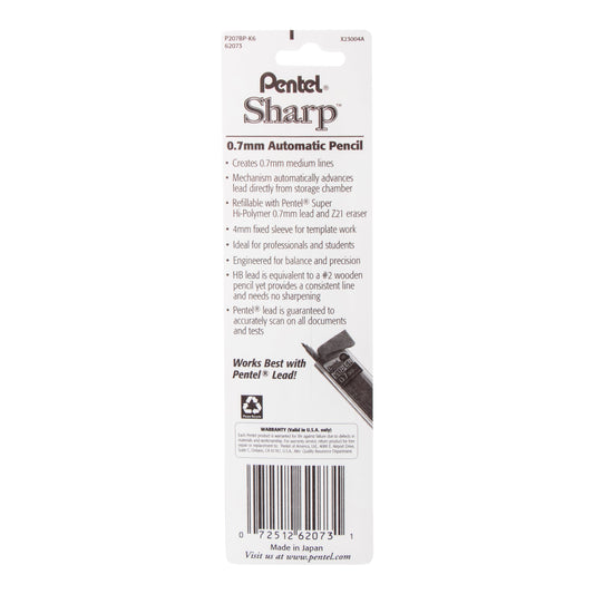 Pentel Sharp Mechanical Pencil (0.7mm) 1-Pk (P207BP-K6)