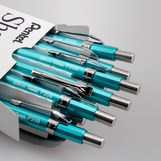Pentel Sharp Mechanical Pencil, (0.9mm), Metallic Bluish Green Barrel (P209MK)