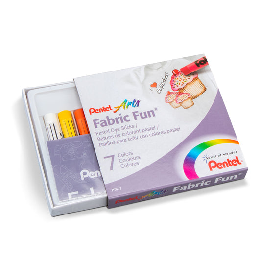 Pentel Arts Fabric Fun Pastel Dye Sticks - 7 Color Set (PTS-7)