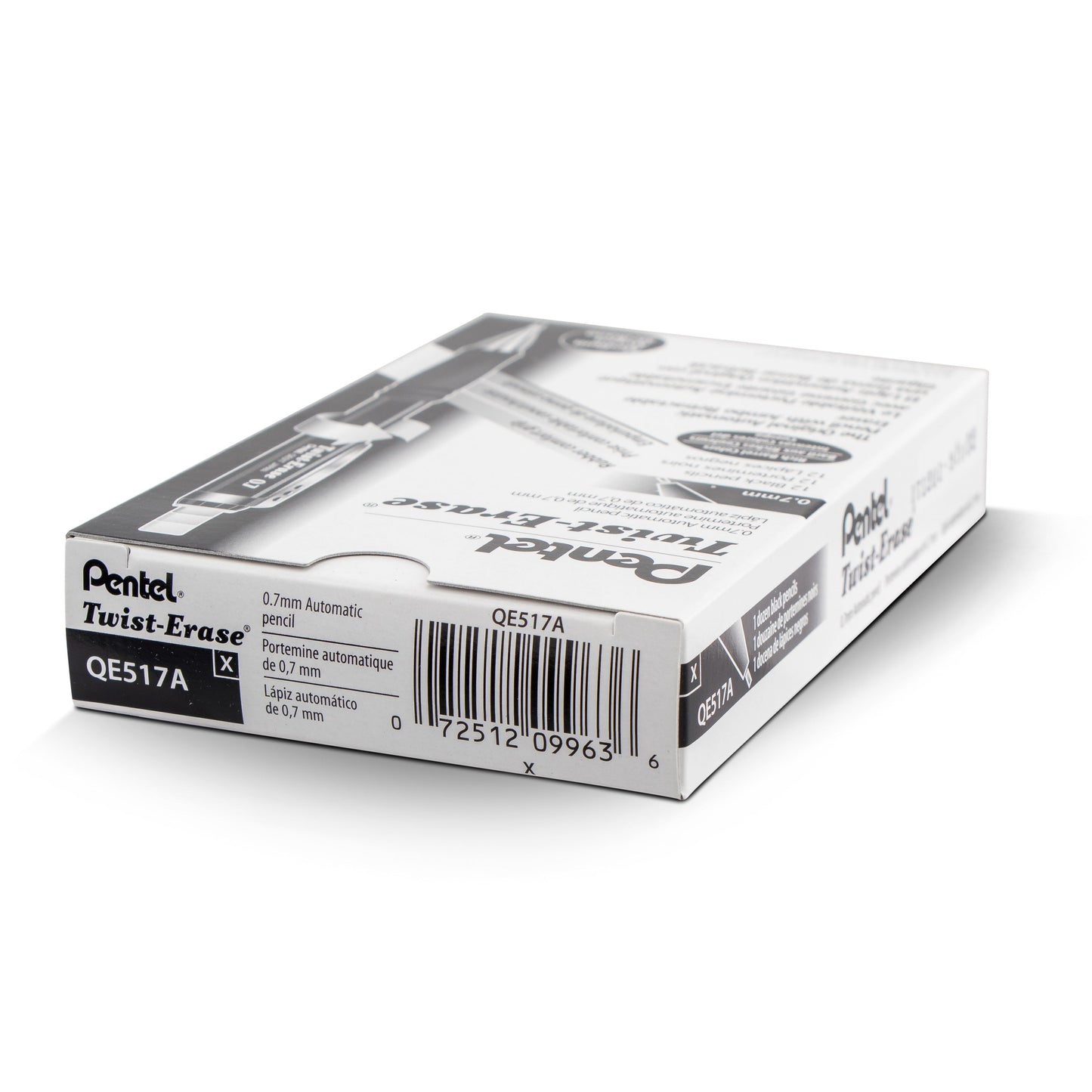 Pentel Twist-Erase III Mechanical Pencil (0.7mm), Black Barrel (QE517A), 48 Dozen