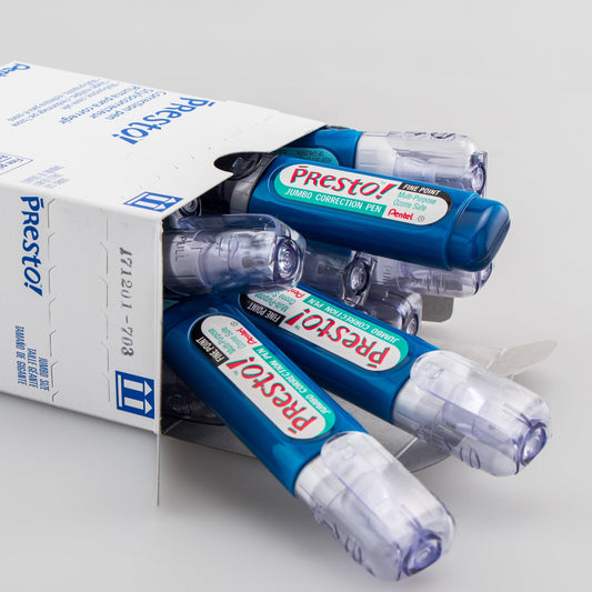 Pentel Presto! Jumbo Correction Pen Fine Point Metal Tip 12 ml/0.4 fl.oz. (ZL31-W), 24 Dozen