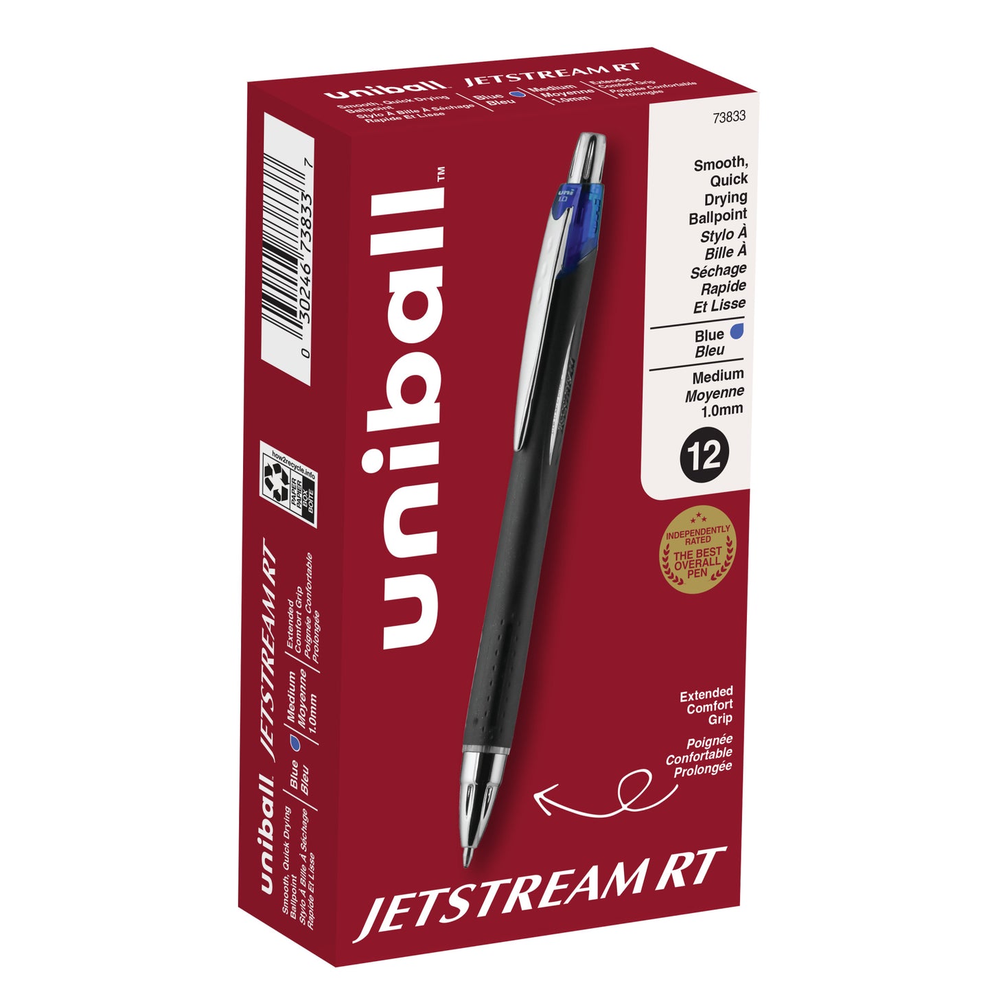 uniball™ Jetstream RT Retractable Ballpoint Pen, Medium Point (1.0mm), Blue