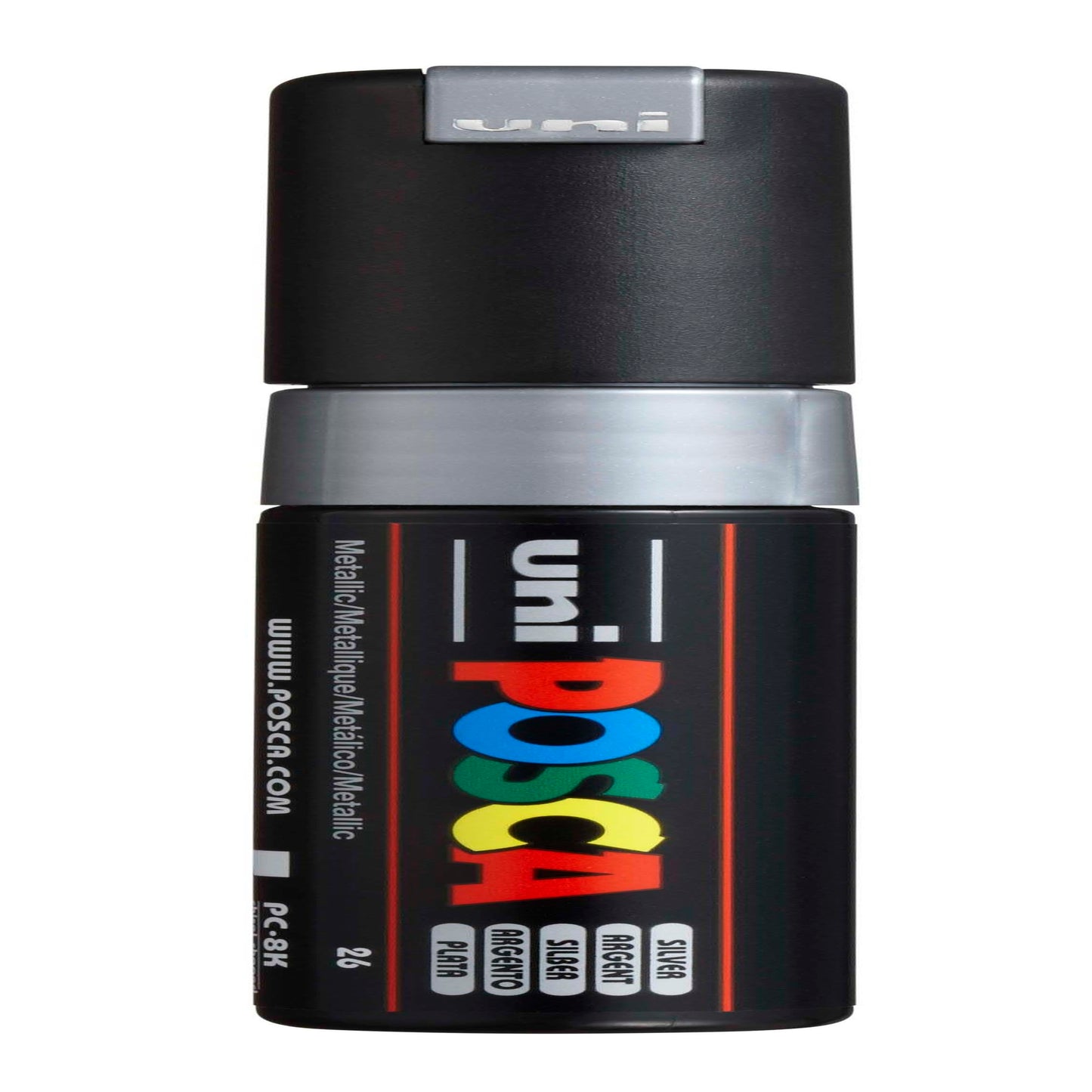 uni® POSCA PC-8K Water-Based Paint Markers, Broad Tip (8mm), Silver