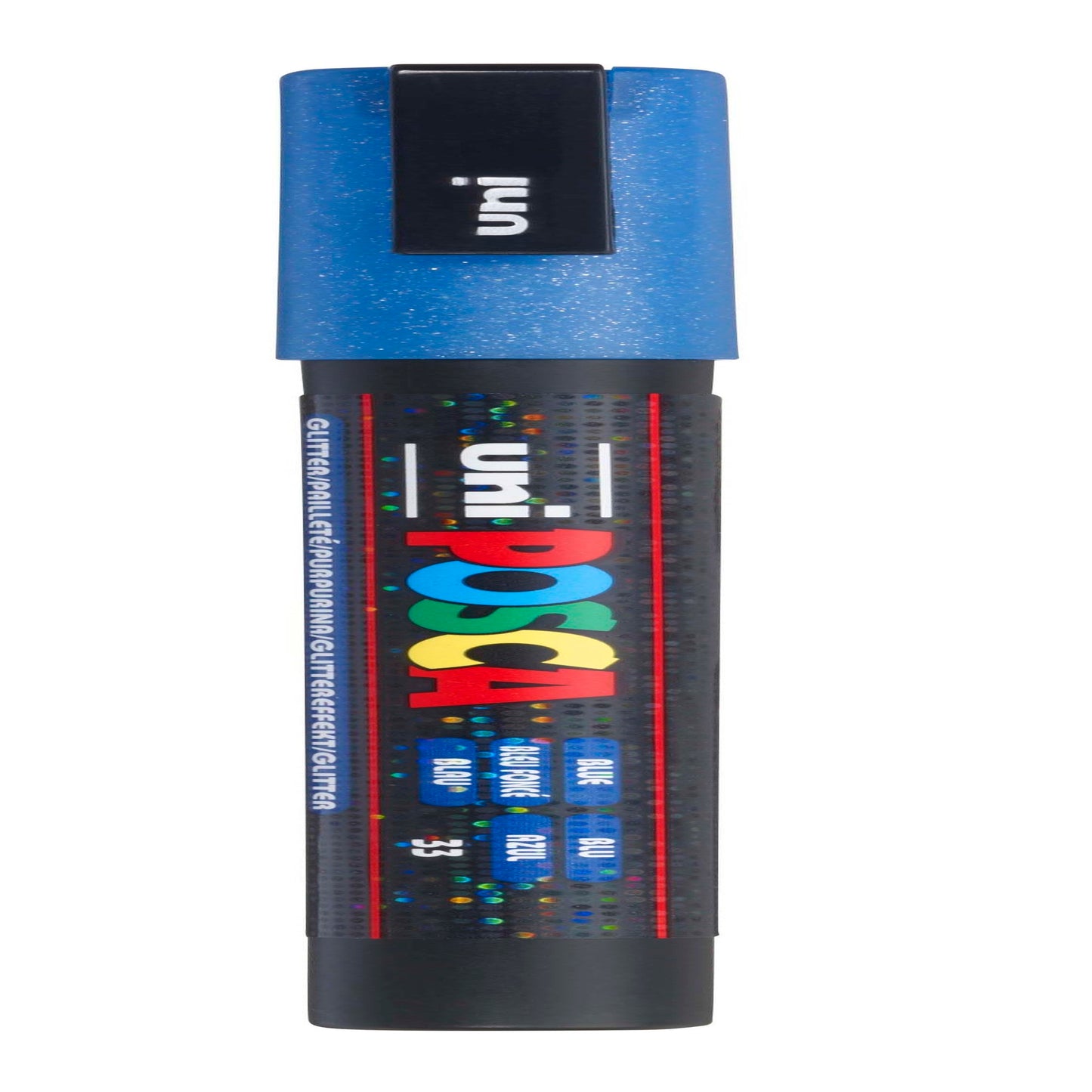 uni® POSCA PC-3ML Water-Based Glitter Paint Markers, Reversible Fine Tip (0.9-1.3mm), Glitter Blue