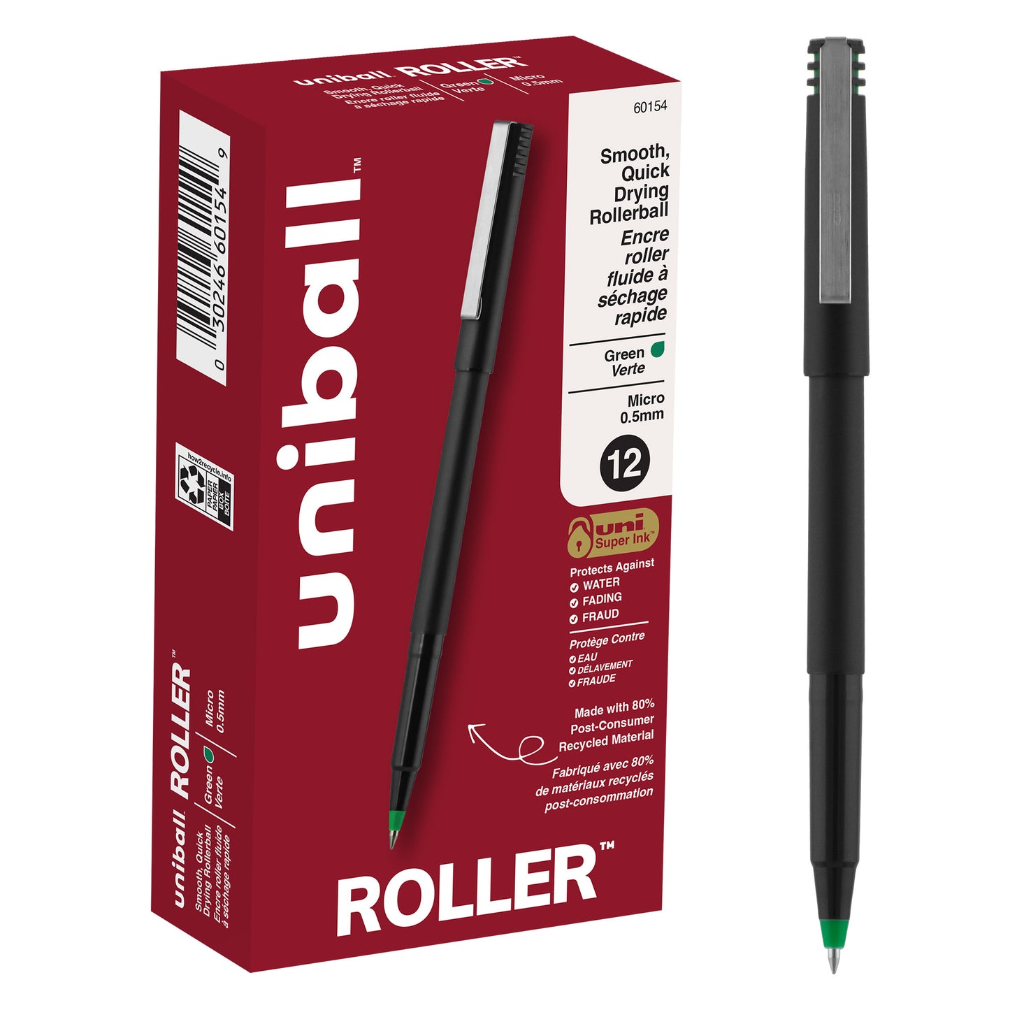 uniball™ Roller Pen, Micro Point (0.5mm), Green