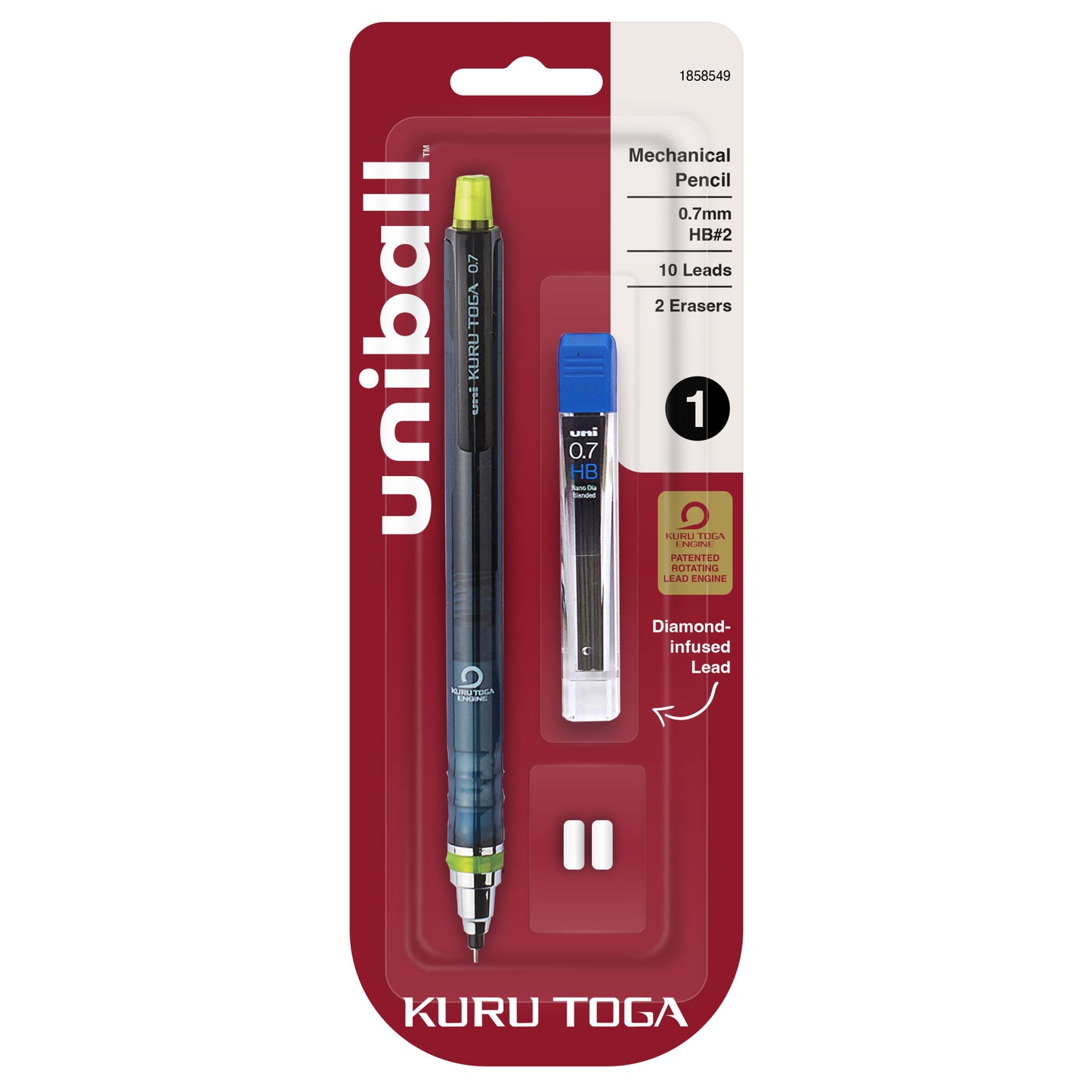 uniball™ Kuru Toga Mechanical Pencil Starter Kit, 0.7mm HB#2, 1 Pack